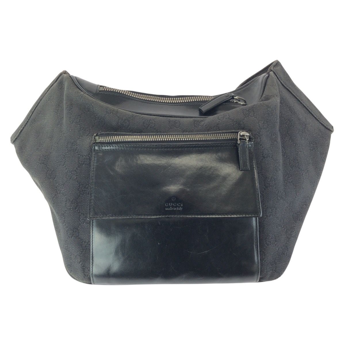 GUCCI グッチ ブラック 黒 シルバー金具 GGキャンバス/レザー 101679 