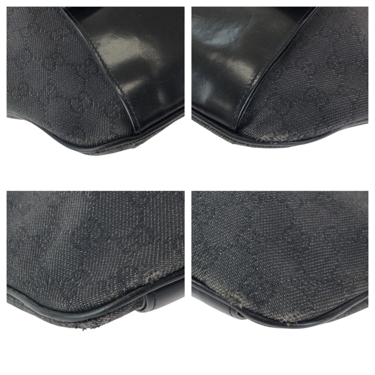 GUCCI グッチ ブラック 黒 シルバー金具 GGキャンバス/レザー 101679