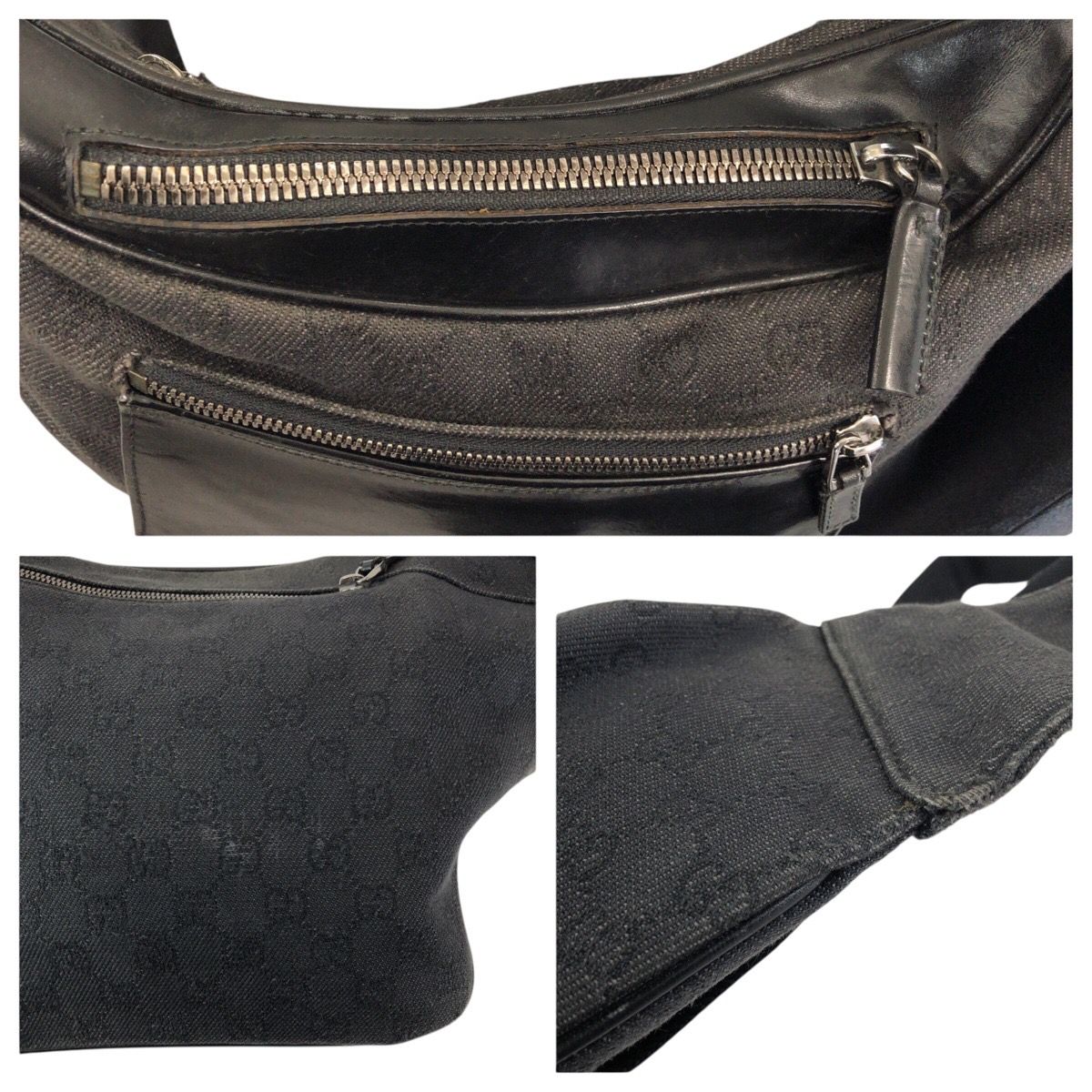 GUCCI グッチ ブラック 黒 シルバー金具 GGキャンバス/レザー 101679