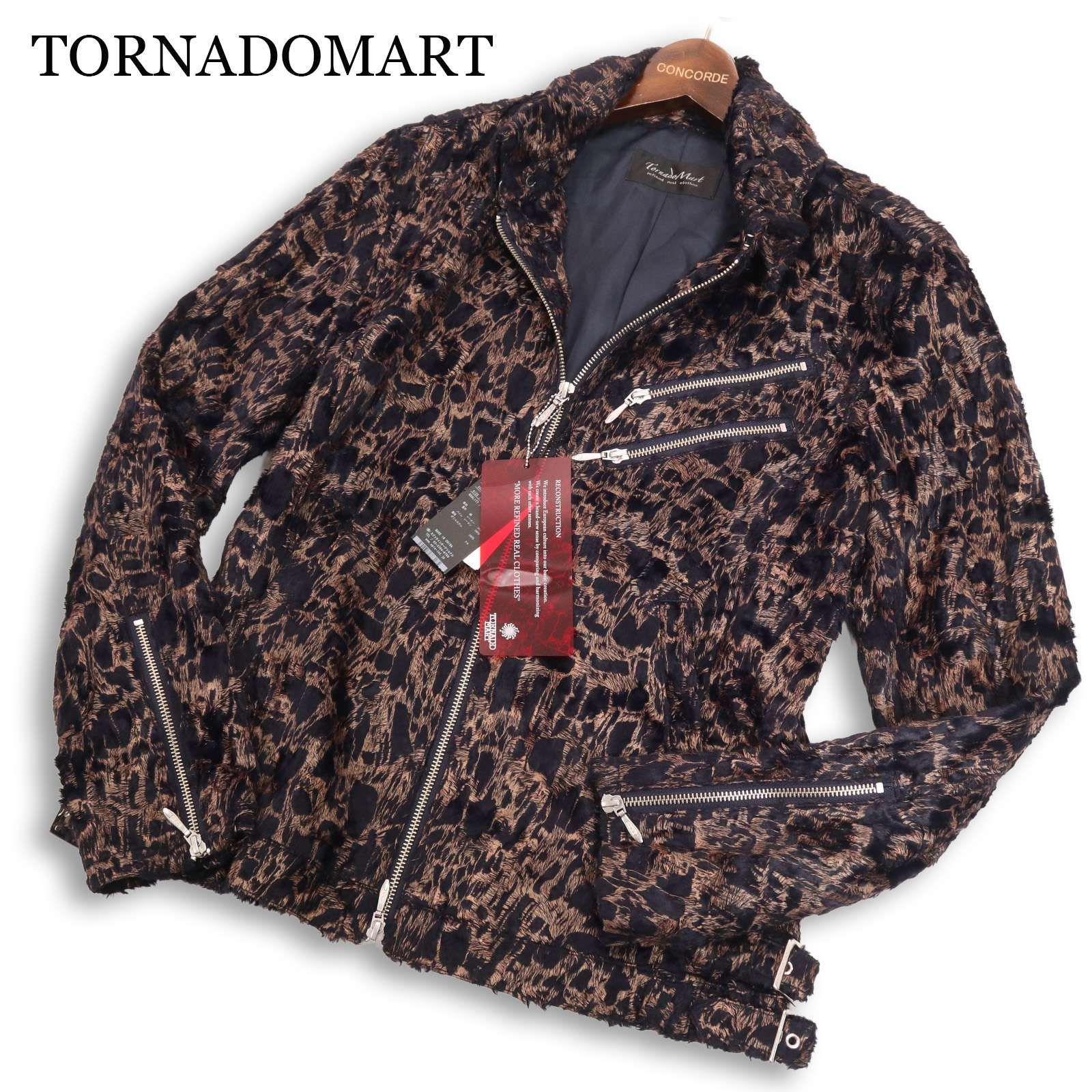 TORNADO MARTウェットルック シールライダースブルゾンジャケット