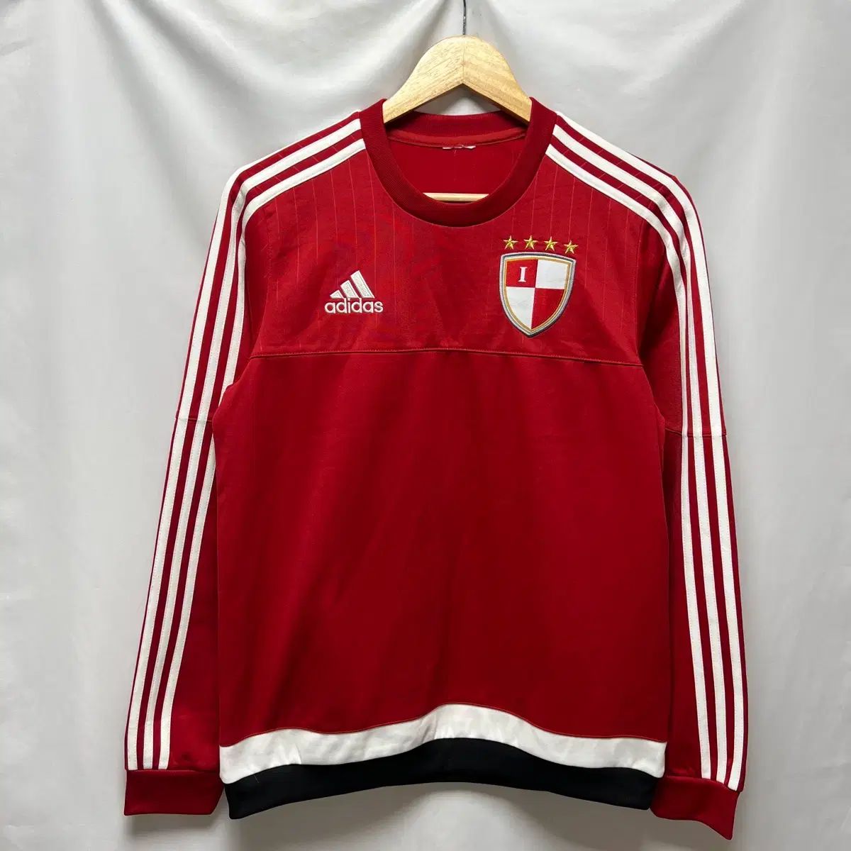 正規品/100 adidas アディダス 釜山アイパーク トレーナー レッド シェル トップス ドリルトップ