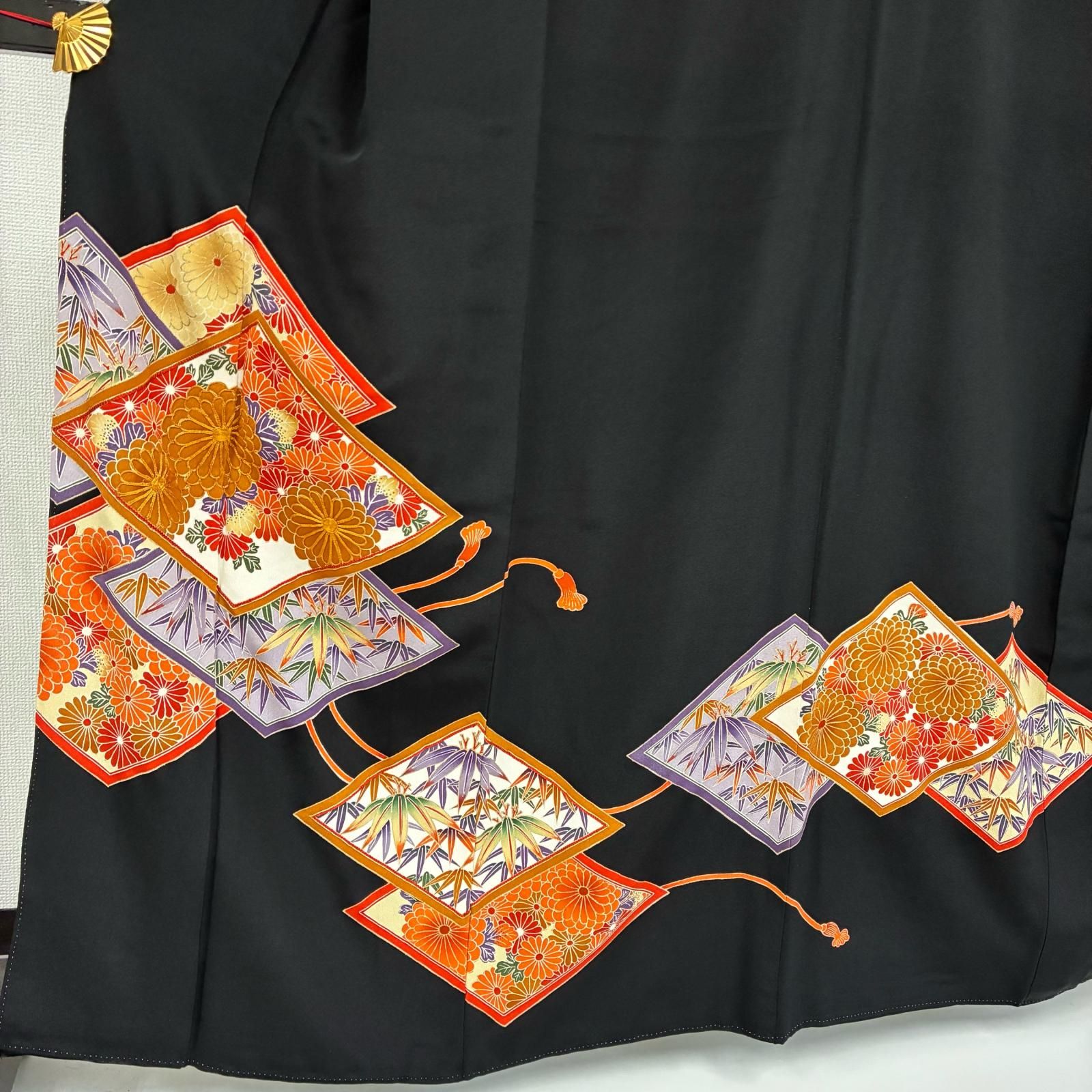 黒留袖 金駒刺繍 友禅 上品な染め 金彩 一つ紋 正絹 着物 MK-4461
