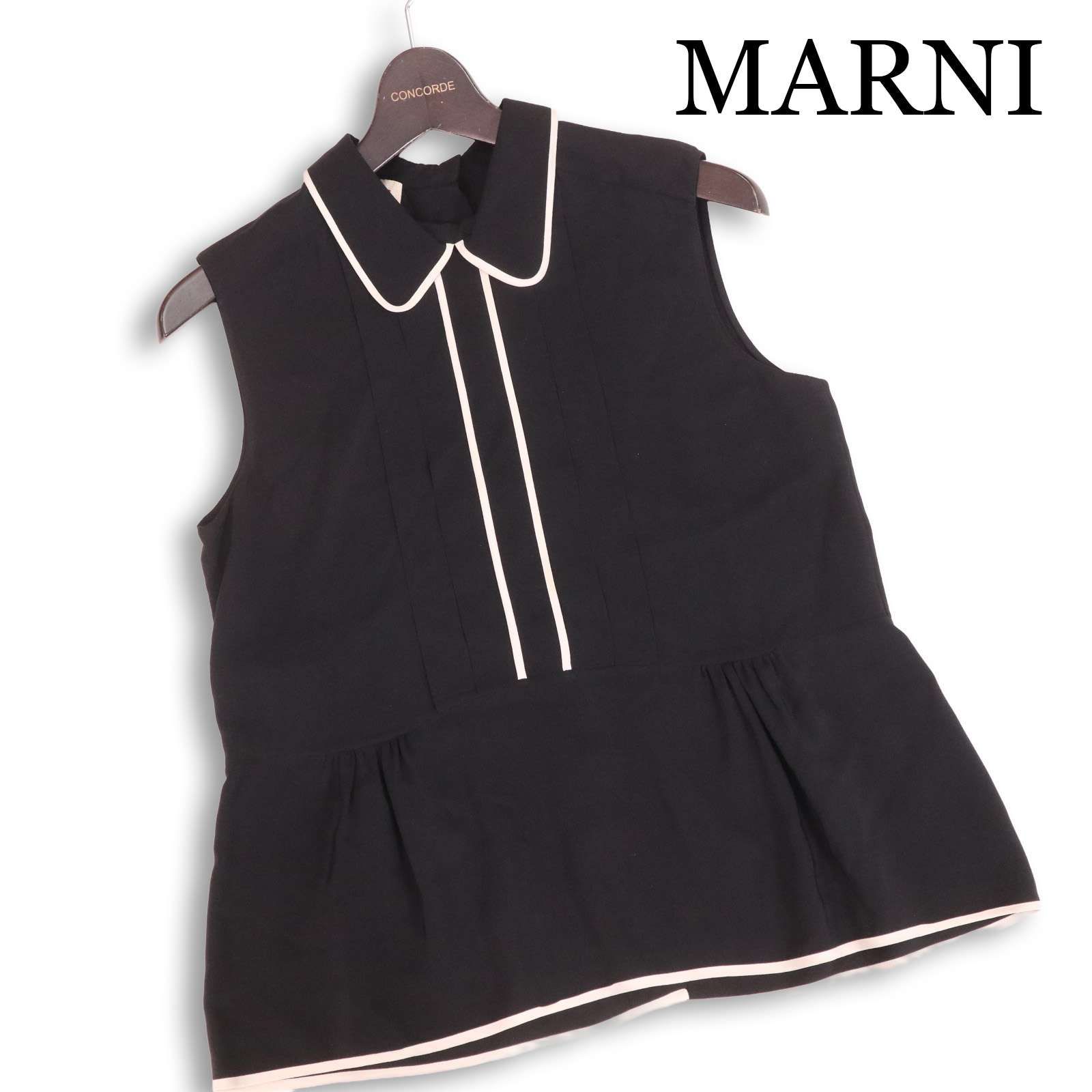 MARNI マルニ 春夏 シルク100%♪ パイピング ノースリーブ ブラウス 
