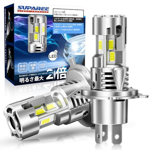 「業界初三面発光」SUPAREE H4 LED 爆光 6500K ホワイト ヘッドライト 三面発光 冷却ファン2個 車検対応 h4 led 12V/24V車対応 トラック対応 led バルブ ハロゲンサイズ 長寿命 キャンセラー内蔵 IP68 de723e9a