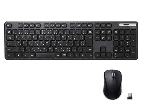 エレコム ワイヤレスキーボード マウスセット メンブレン 薄型 フルキーボード ブラック TK-FDM110MBK bd5f53f5