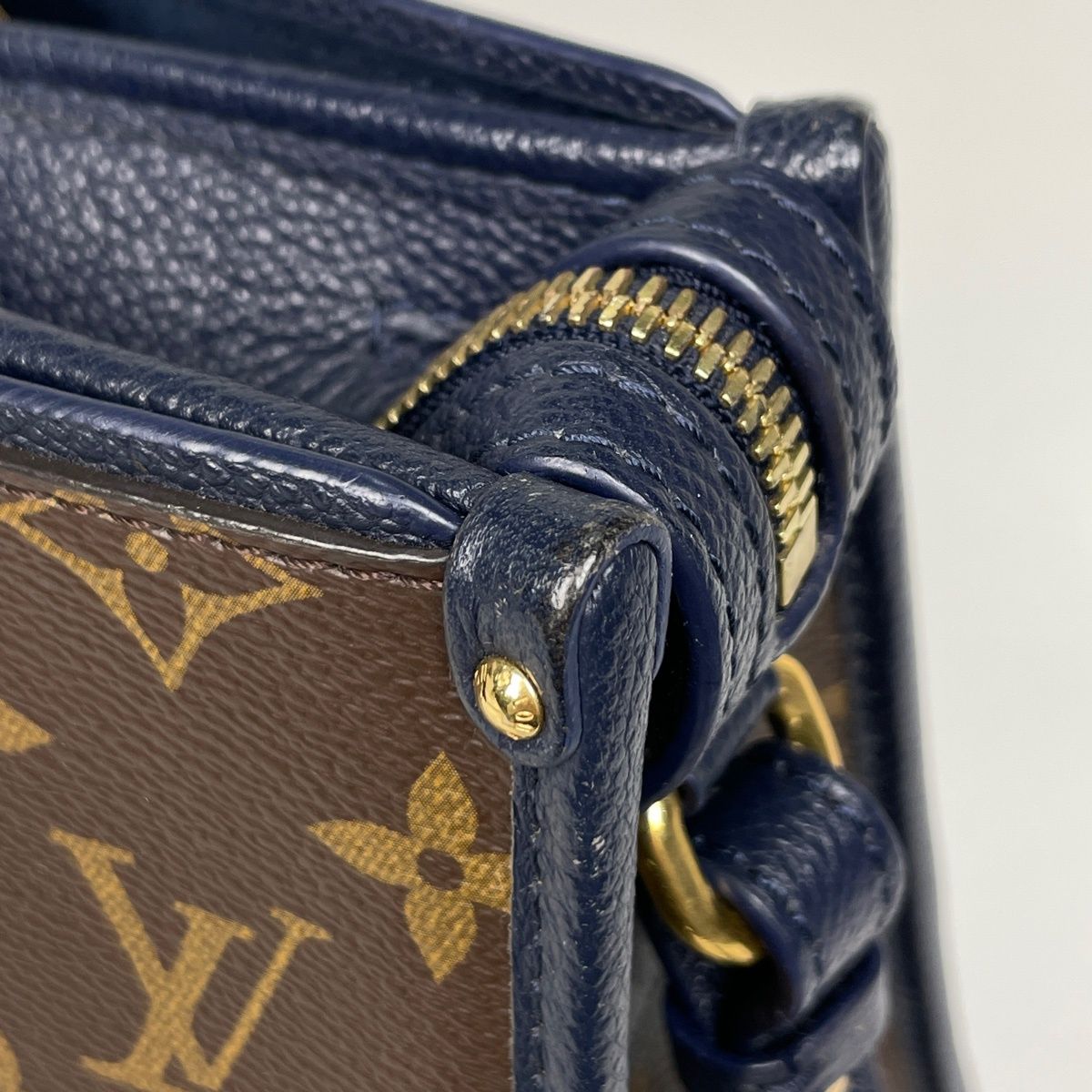 ルイヴィトン LOUIS VUITTON モノグラム ポパンクールPMネイビー