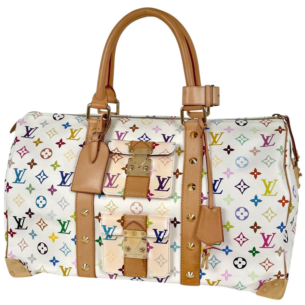 ルイ・ヴィトン Louis Vuitton キーポル45 ボストンバッグ モノグラムマルチカラー ブロン(ホワイト) M92641 レディース 【中古】