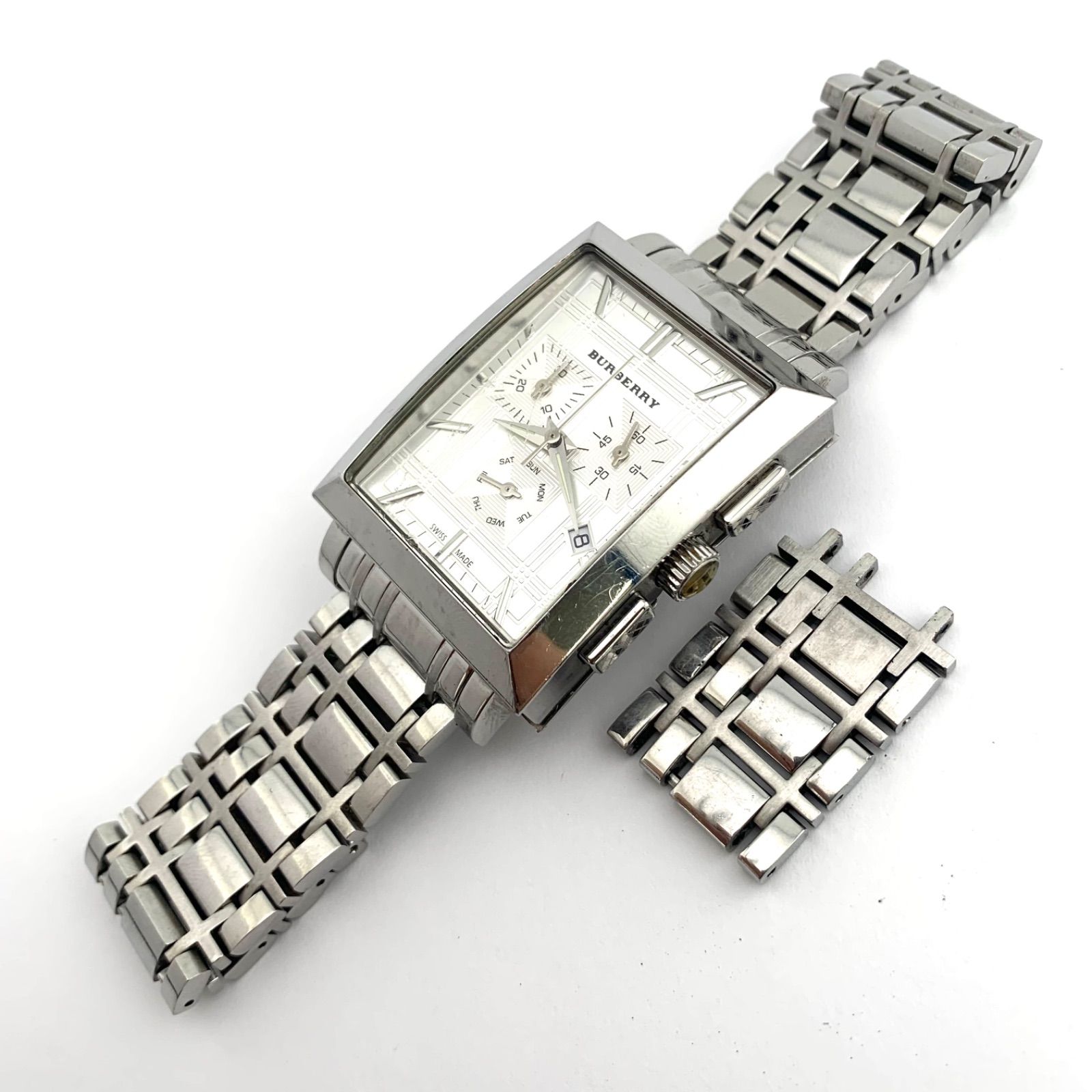 中古】BURBERRY BU1326 シルバー クロノグラフ腕時計 - メルカリ