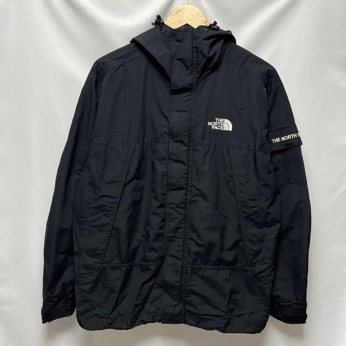 正規品/L THE NORTH FACE ザノースフェイス サイドロゴ ポケット ブラック ウィンドブレーカー
