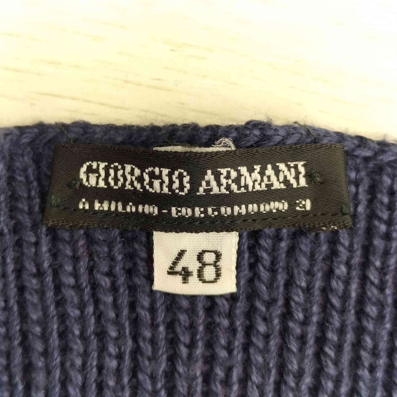 ジョルジオアルマーニ Giorgio Armani 90s 黒タグ イタリア製 リブ編み 