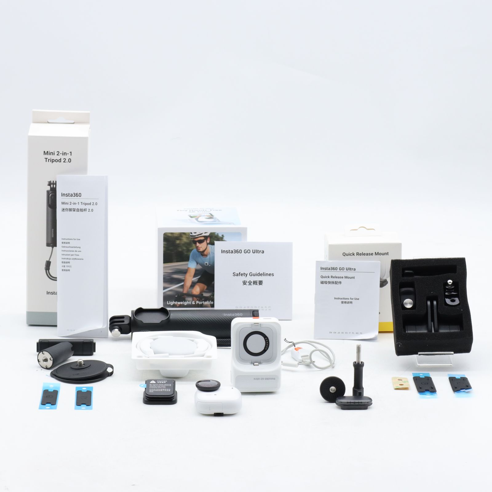 Insta360 GO Ultra クリエーターバンドル CINSABEA-GOUltra05 アークティックホワイト｜超小型アクションカメラ Vlog向け【中古】