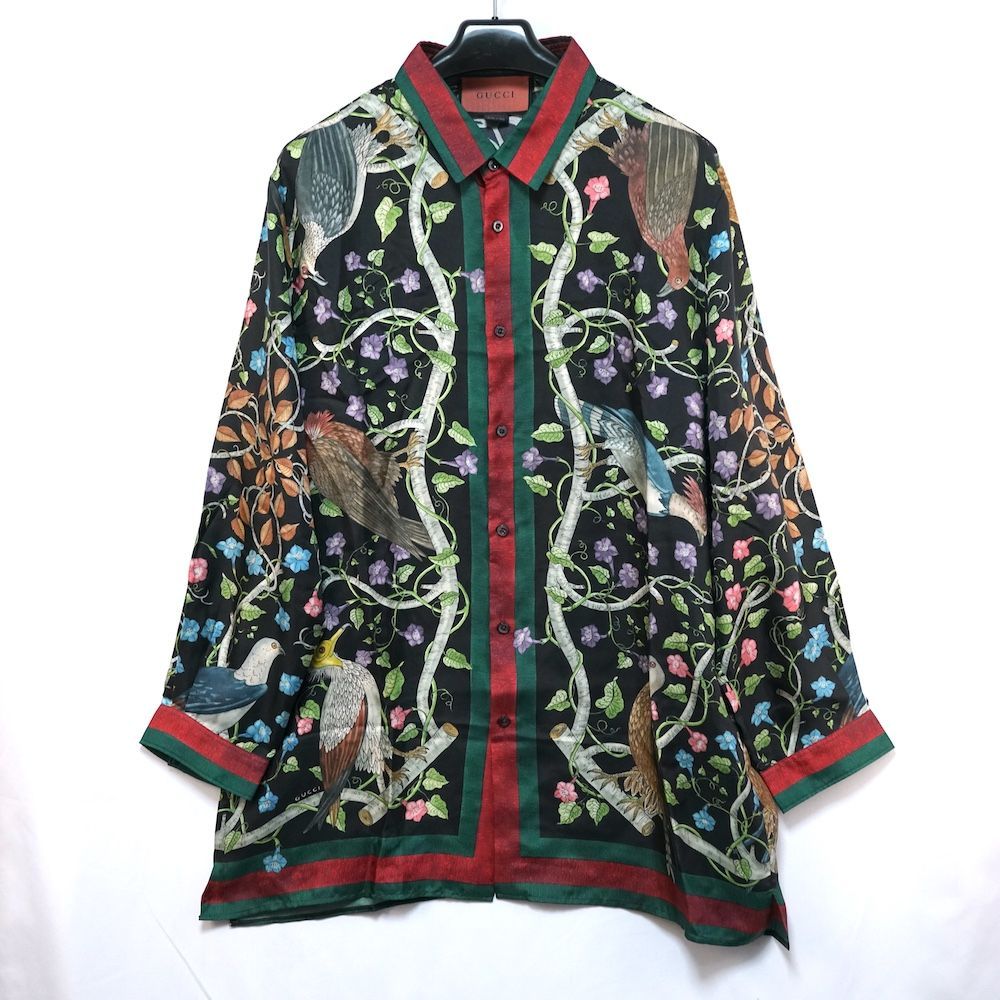 GUCCI グッチ Birds of Prey silk shirt バード オブ プレイ 総柄