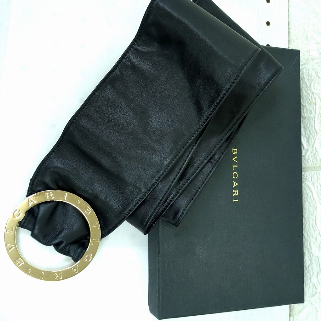 BVLGARI ブルガリ レザー　ベルト　ブラック　イタリア製