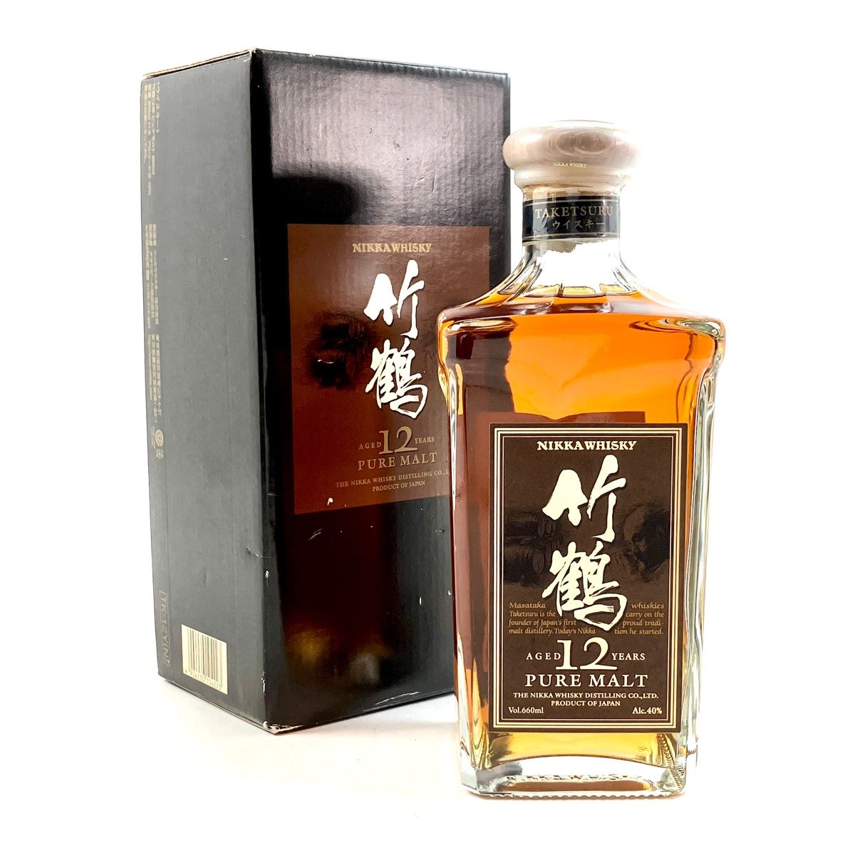 【東京都内限定お届け】 ニッカ NIKKA 竹鶴 12年 ピュアモルト 角瓶 茶ラベル 660ml 国産ウイスキー 【古酒】