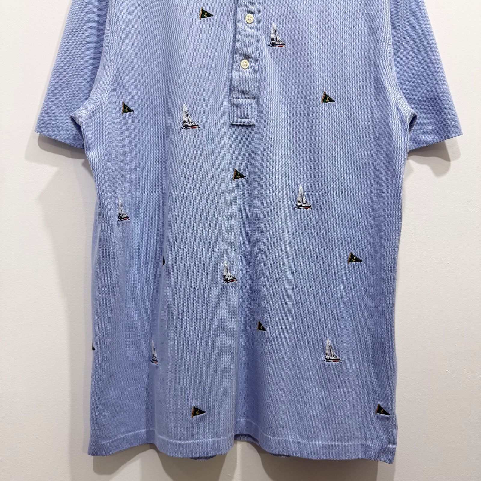 POLO RALPH LAUREN 半袖ポロシャツ 総柄 ヨット 旗 セーリング ポート