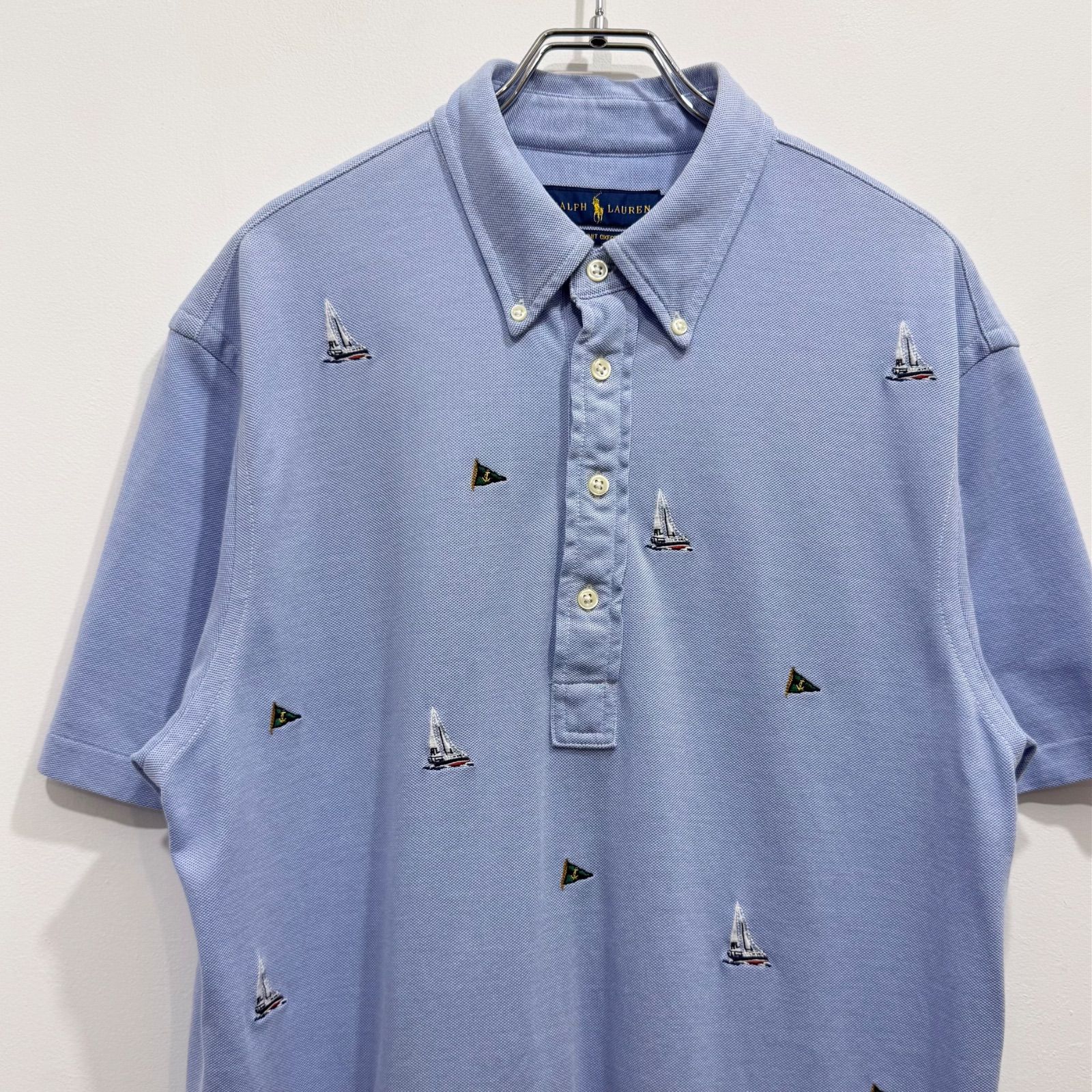 Polo by Ralph Lauren ヨット柄 半袖シャツ XXL POLO RALPH LAUREN 半袖ポロシャツ 総柄 ヨット 旗 セーリング ポート