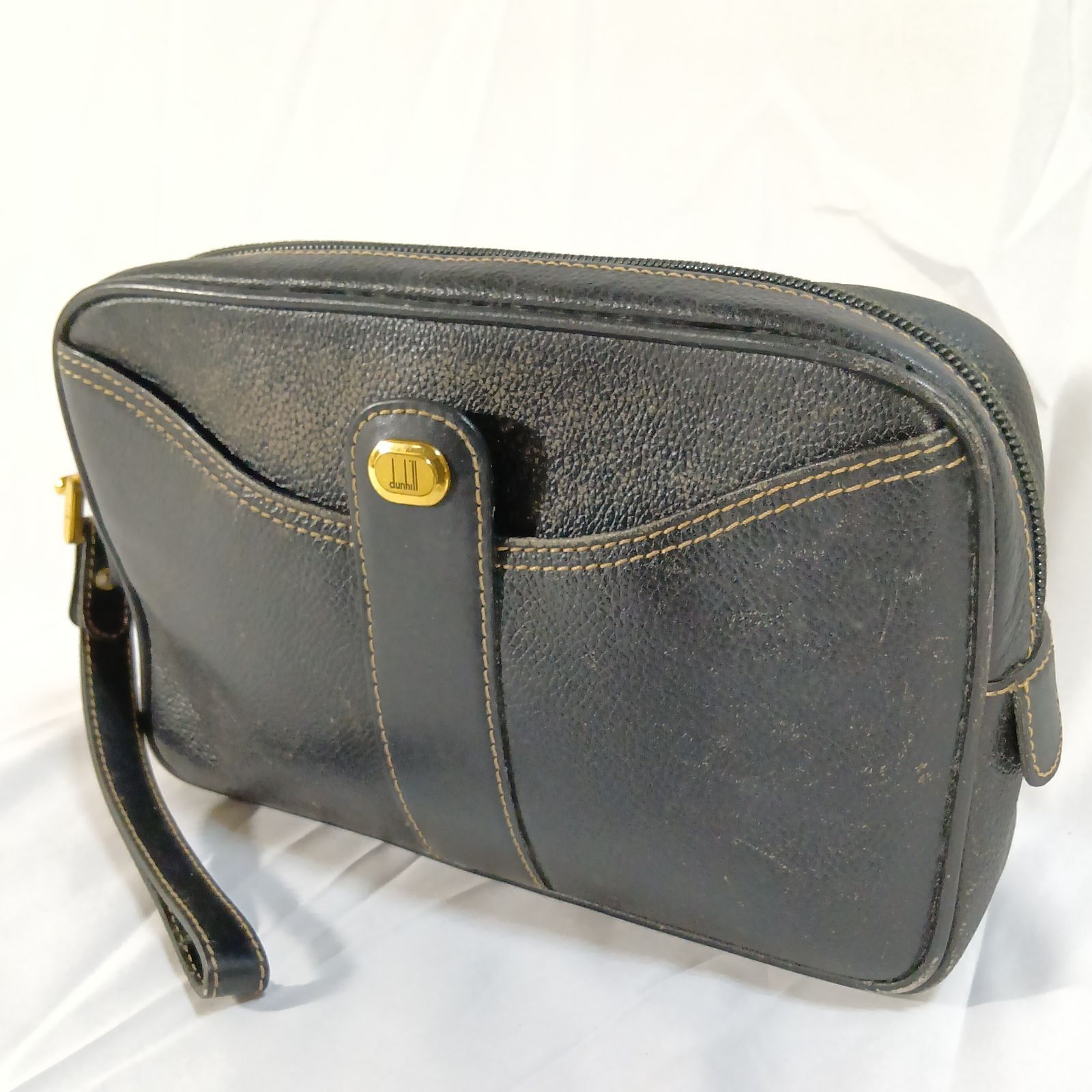 美品 dunhill ダンヒル セカンドバッグ クラッチバッグ ゴールド