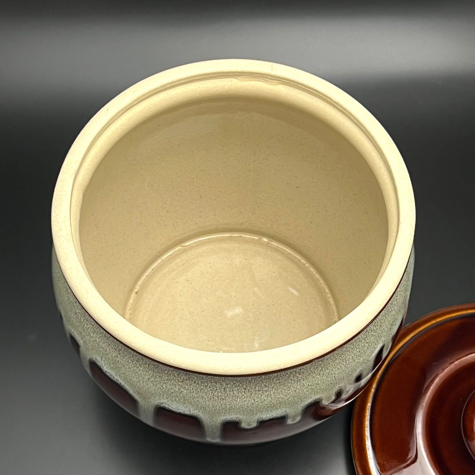 ◼︎未使用保管品◼︎蓋付丸壺 カメ アメ白流し 梅干し 味噌 漬物 保存