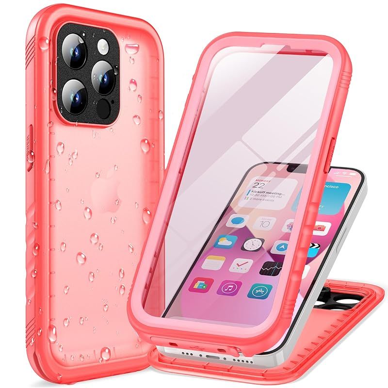 【新品】 Cozycase iPhone15Pro 用 防水ケース - 完全防水 防塵 2m 耐衝撃 360度 全面 両面 軽量 米軍 カメラ保護 ストラップ付き 海 お風呂 水中撮影 洗濯可能 - 最強 頑丈 人気 ワイヤレス充電 アイホン15プロ 用 ケー