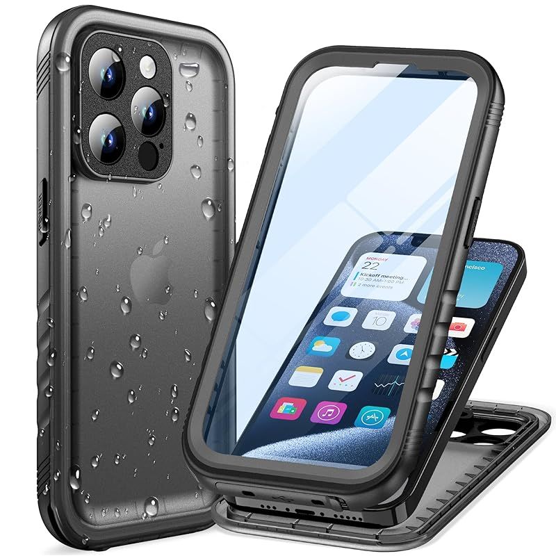 【新品】 Cozycase iPhone 14 Pro Max 用 ケース - iPhone 14 Pro Max 用 防水ケース - 完全防水 防塵 2m 耐衝撃 360度 全面 両面 軽量 米軍 カメラ保護 ストラップ付き 海 お風呂 水中撮影 洗濯可能