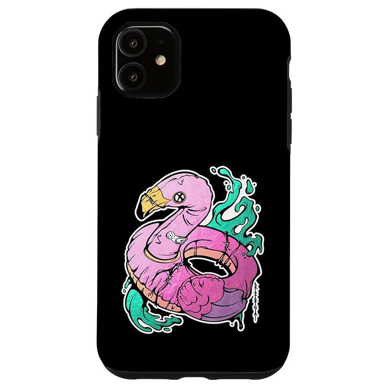 【新品】 フラミンゴ&有刺鉄線インフレータブルプールおもちゃ スマホケース iPhone 11 用