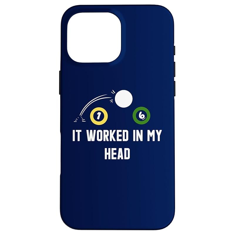 【新品】 It Worked In My Head 面白いプールビリヤード スマホケース iPhone 16 Pro Max 用