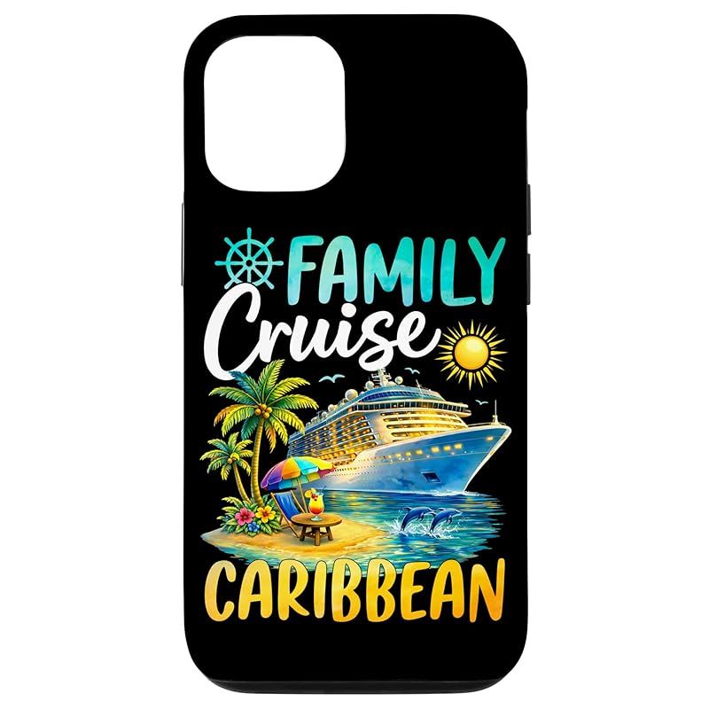 【新品】 ファミリークルーズ カリブ海 トロピカルバケーション旅行 スマホケース iPhone 12/12 Pro 用