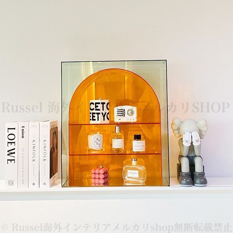 ミニ ラック アーチ形 多機能 3段 おしゃれ かわいい インテリア 北欧 収納 ディスプレイ ケース ロッカー 棚 シェルフ 韓国 オレンジ 11,786円