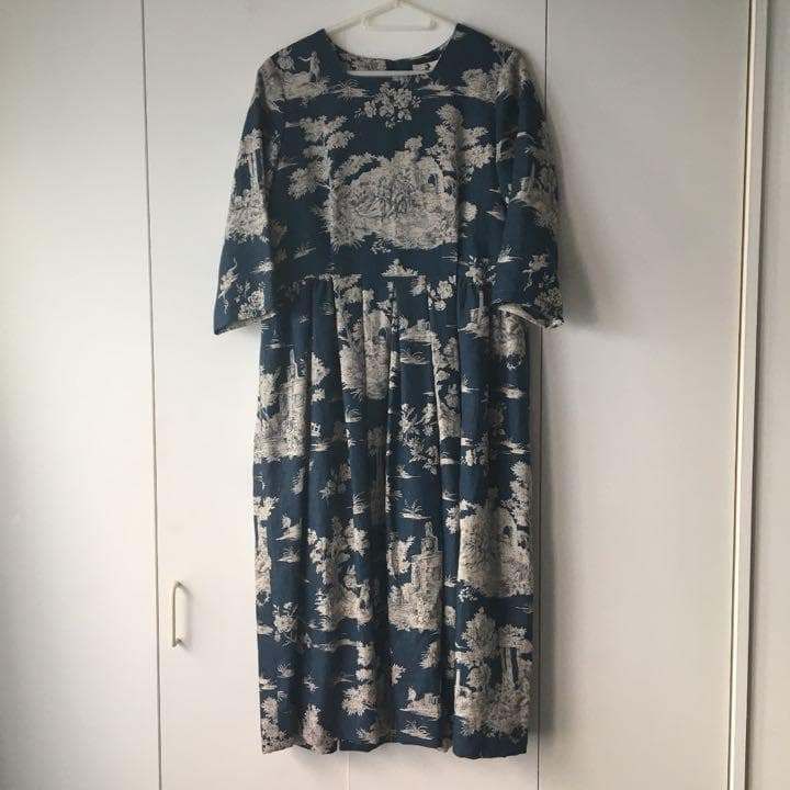 【東あずま店　併売品】　総柄 リネン　麻　LINEN　ワンピース ロング ブラウス シャツ トップス　レディース　blouse　shirt　Tops　ladiesお呼ばれ　デート　オフィスカジュアル　食事会　半袖