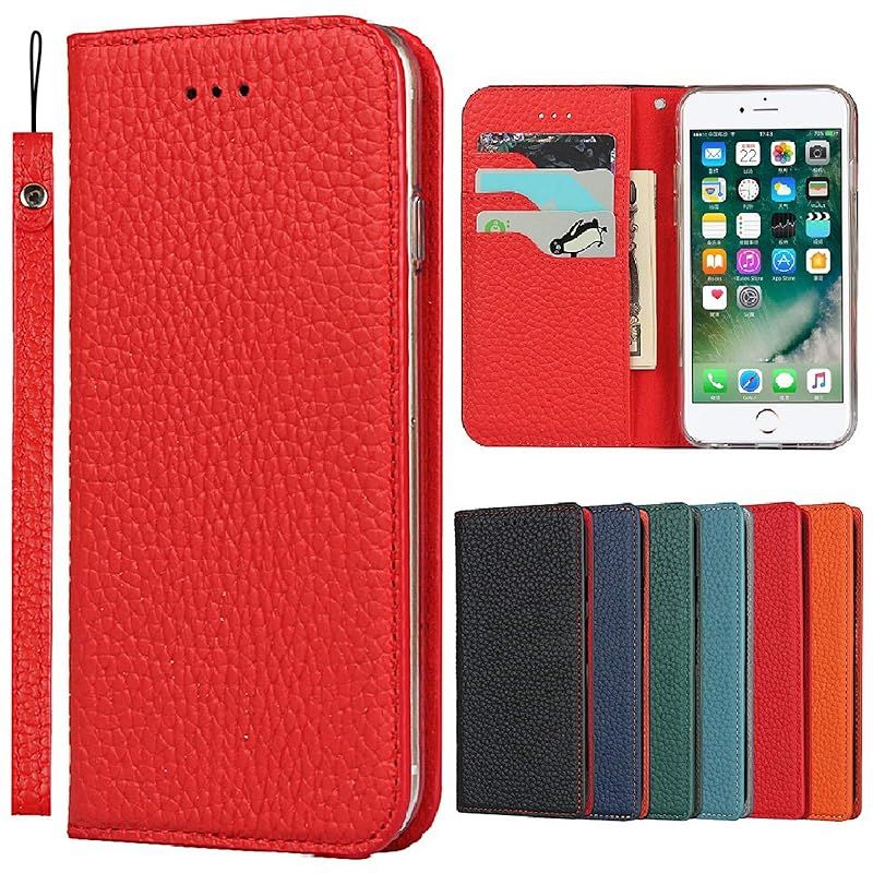 【新品】 Jaorty Iphone 14 と互換性のあるケース 手帳型 アイフォン 14 用のスマホケース 財布型 本革 肩掛け 斜めがけ おしゃれ ジッパー小銭入れ カード収納 横置き-レッド