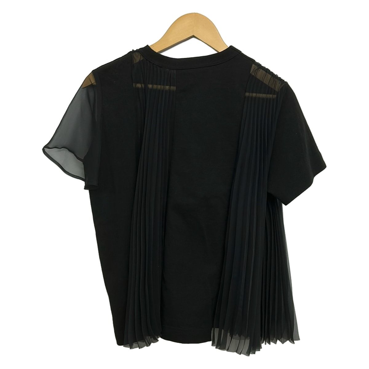 Sacai(サカイ) 半袖Tシャツ サイズ2 M レディース - 黒×白 クルー