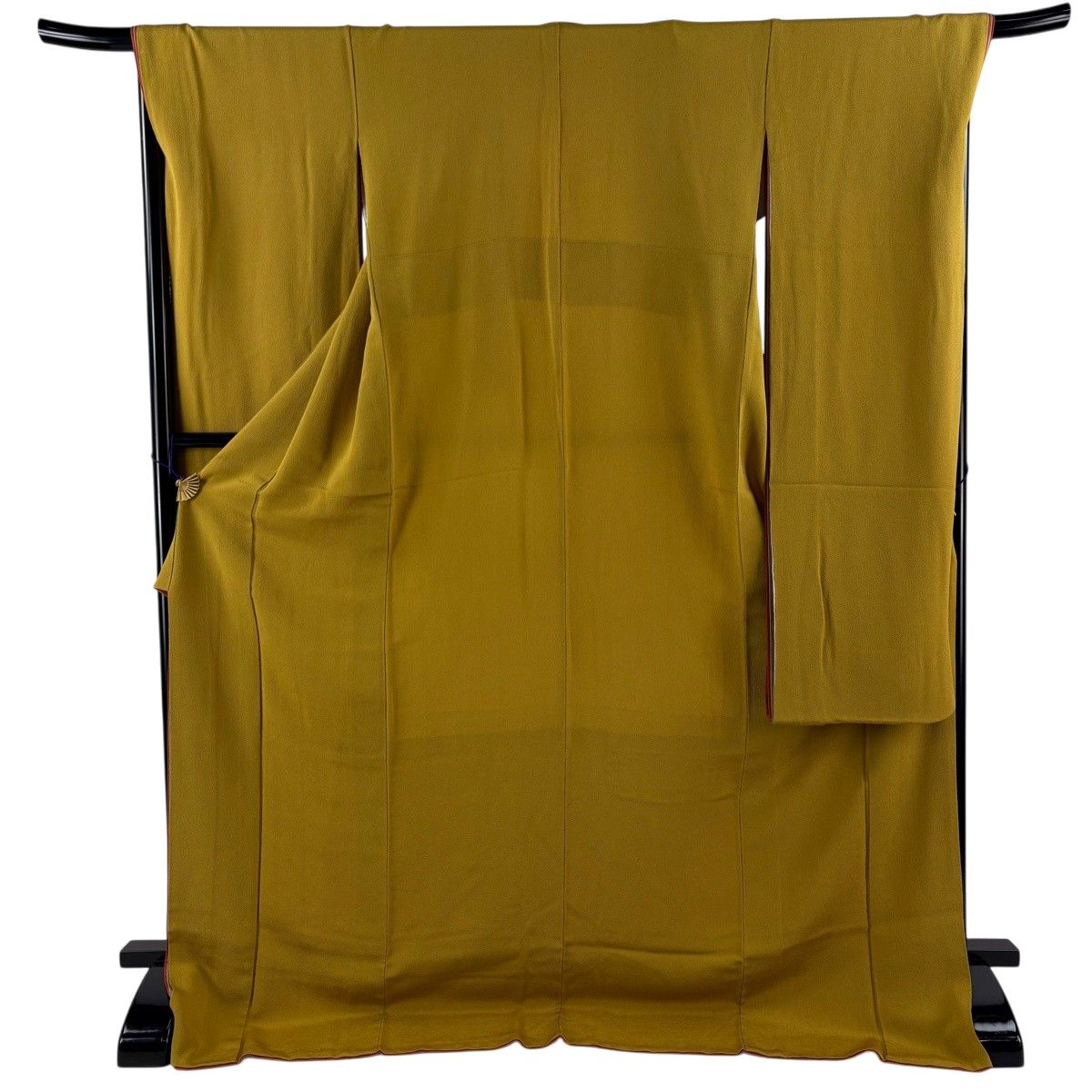 【美品】 振袖 身丈181.5cm 裄丈69cm L 袷 縮緬 黄土色 正絹 名品 【中古】