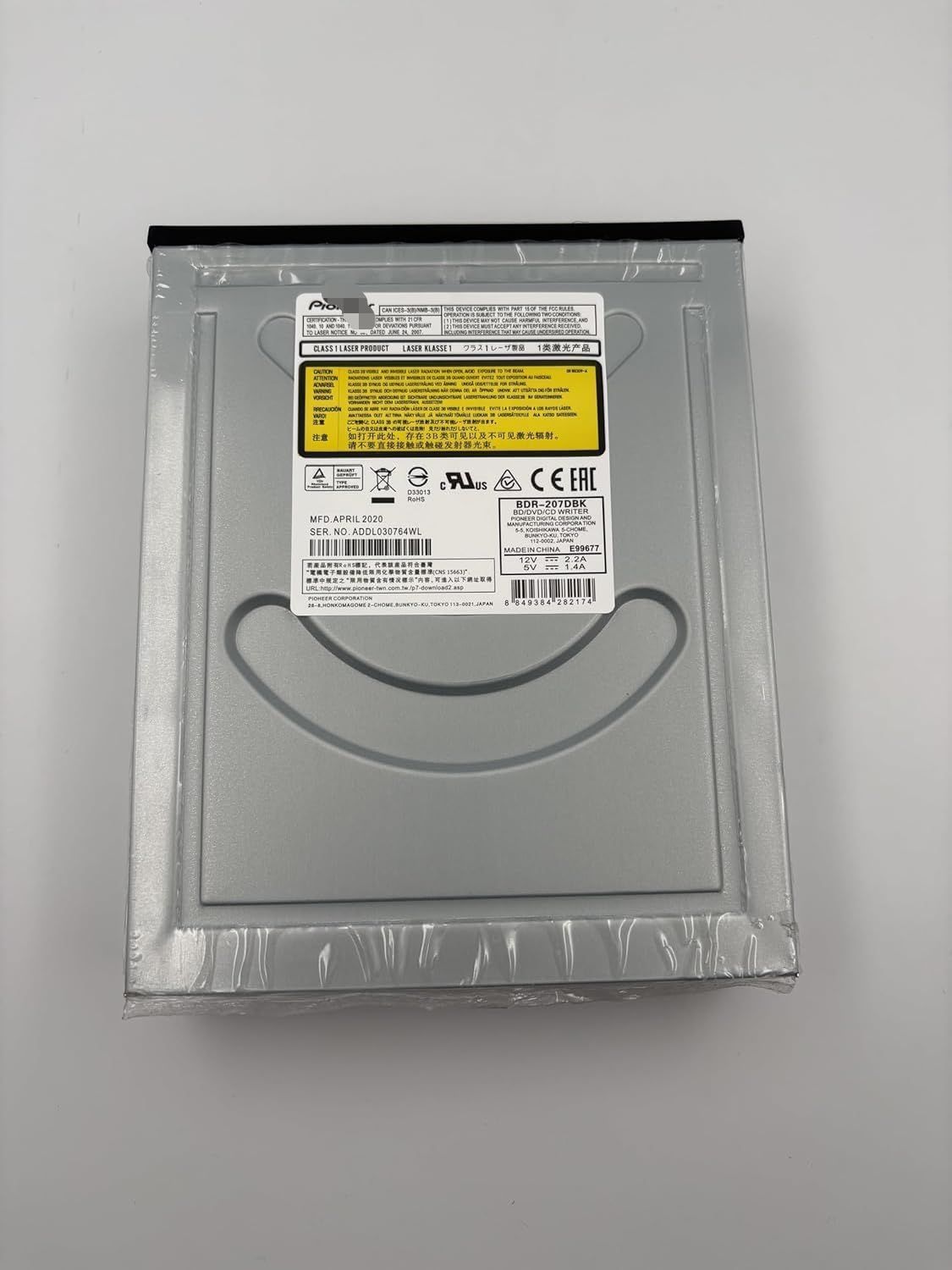 修理交換用Pioneer BDR-207 BDR-207BK BDR-207DBK S07XLB S0712X3d Blu-ray Writer BD-RE DL 内蔵 SATAデスクトップPC光学式ドライブ