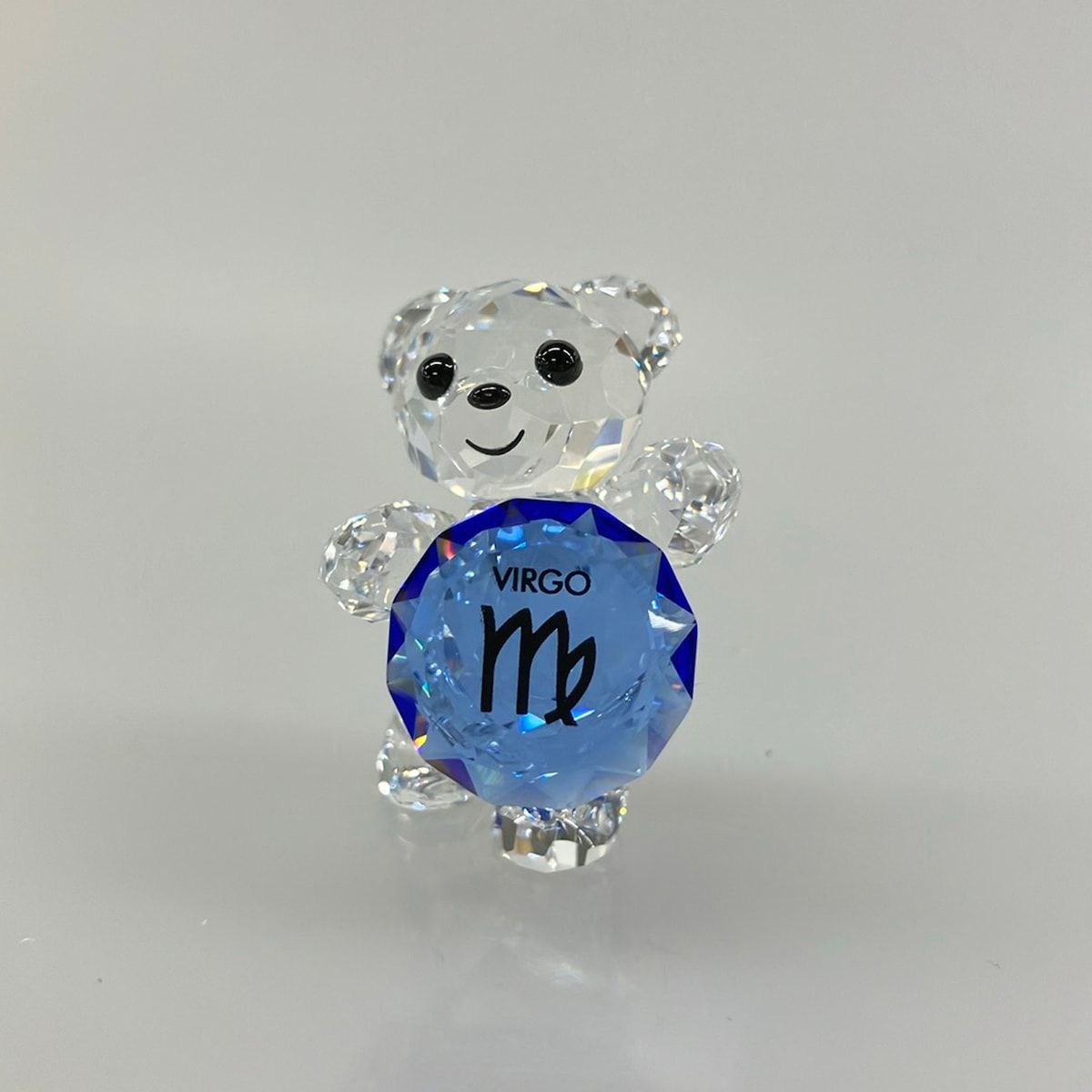 SWAROVSKI(スワロフスキー) 小物美品 - クリア×ブルー×黒 置物/クマ/VIRGO(乙女座)