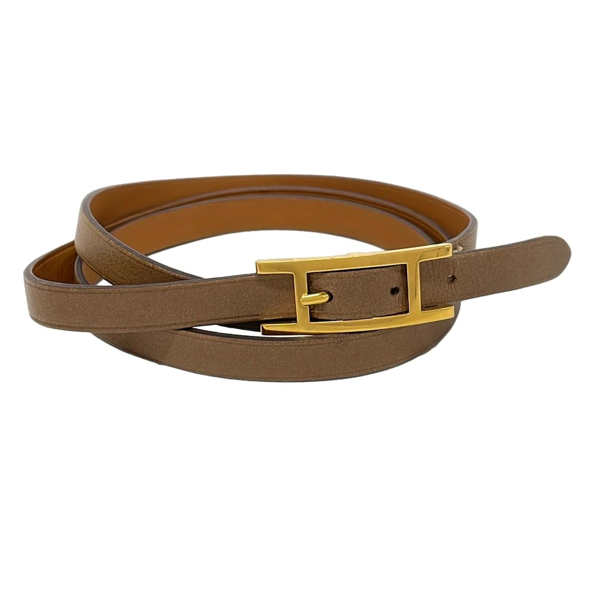 エルメス HERMES ブレスレット アピ3 レザー×金属素材 黒×シルバー