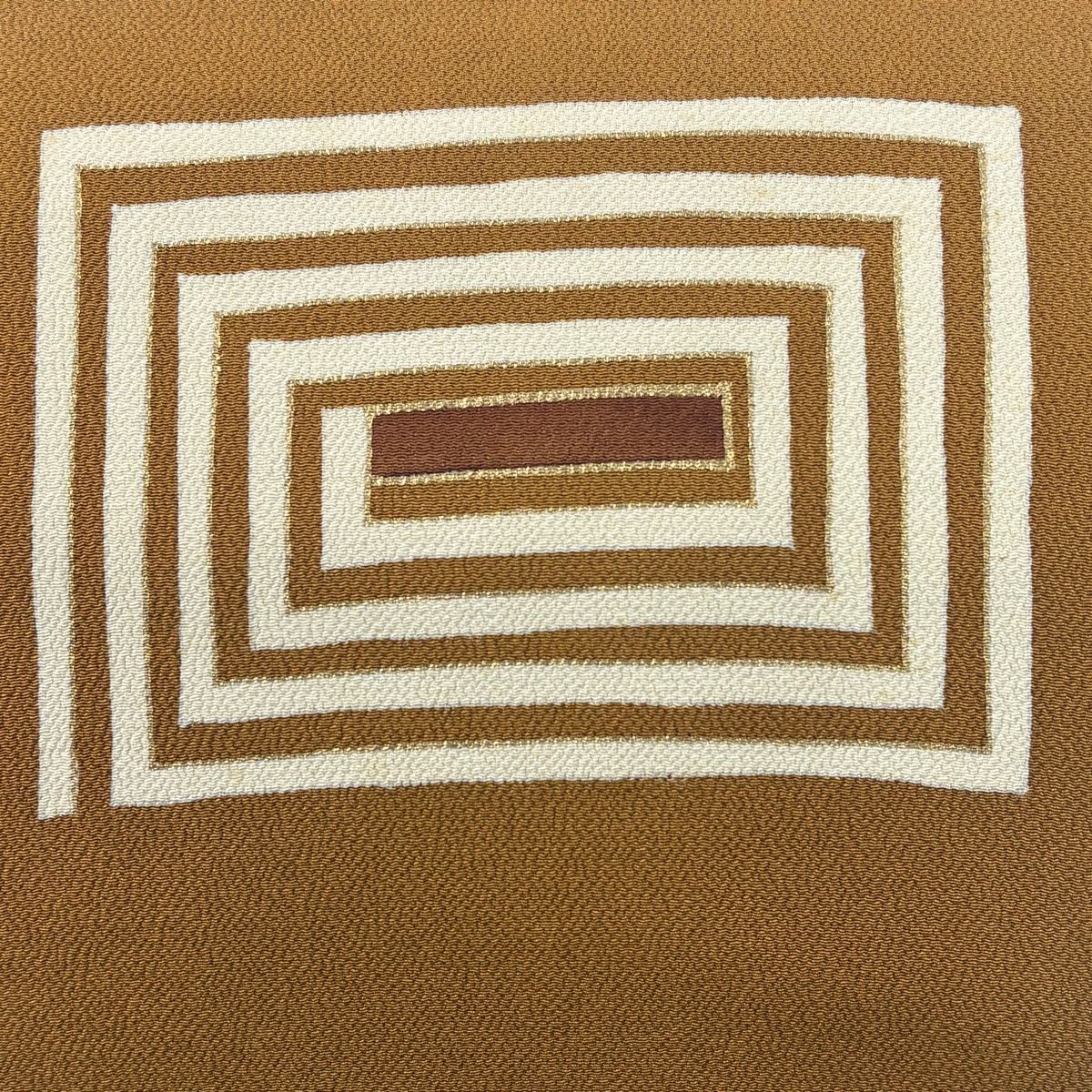 名古屋帯 秀品 茶色 正絹 【中古】