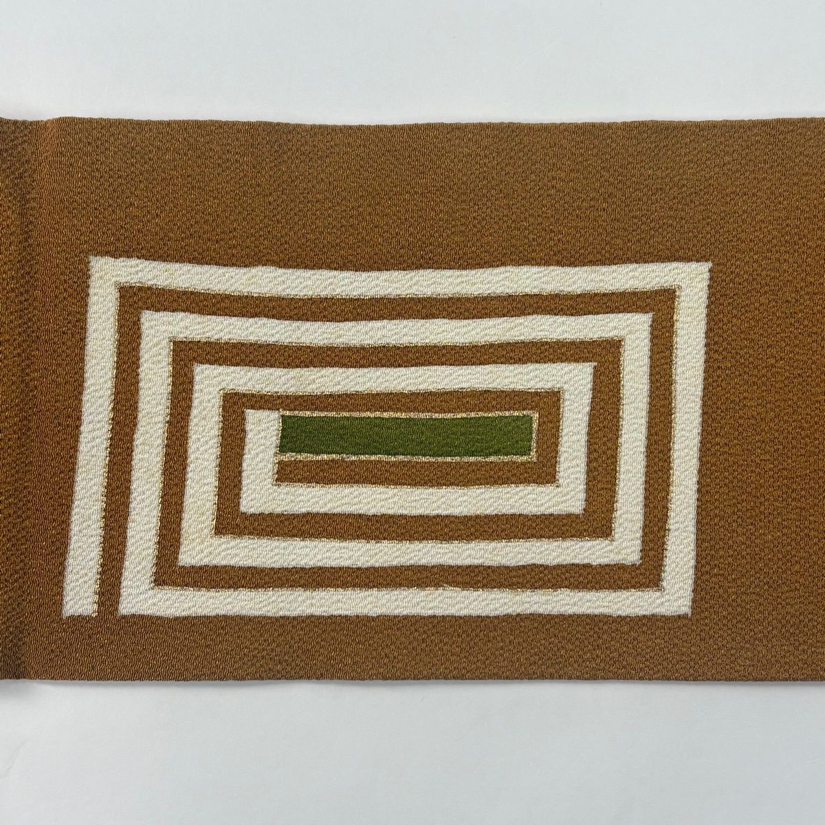 名古屋帯 秀品 茶色 正絹 【中古】