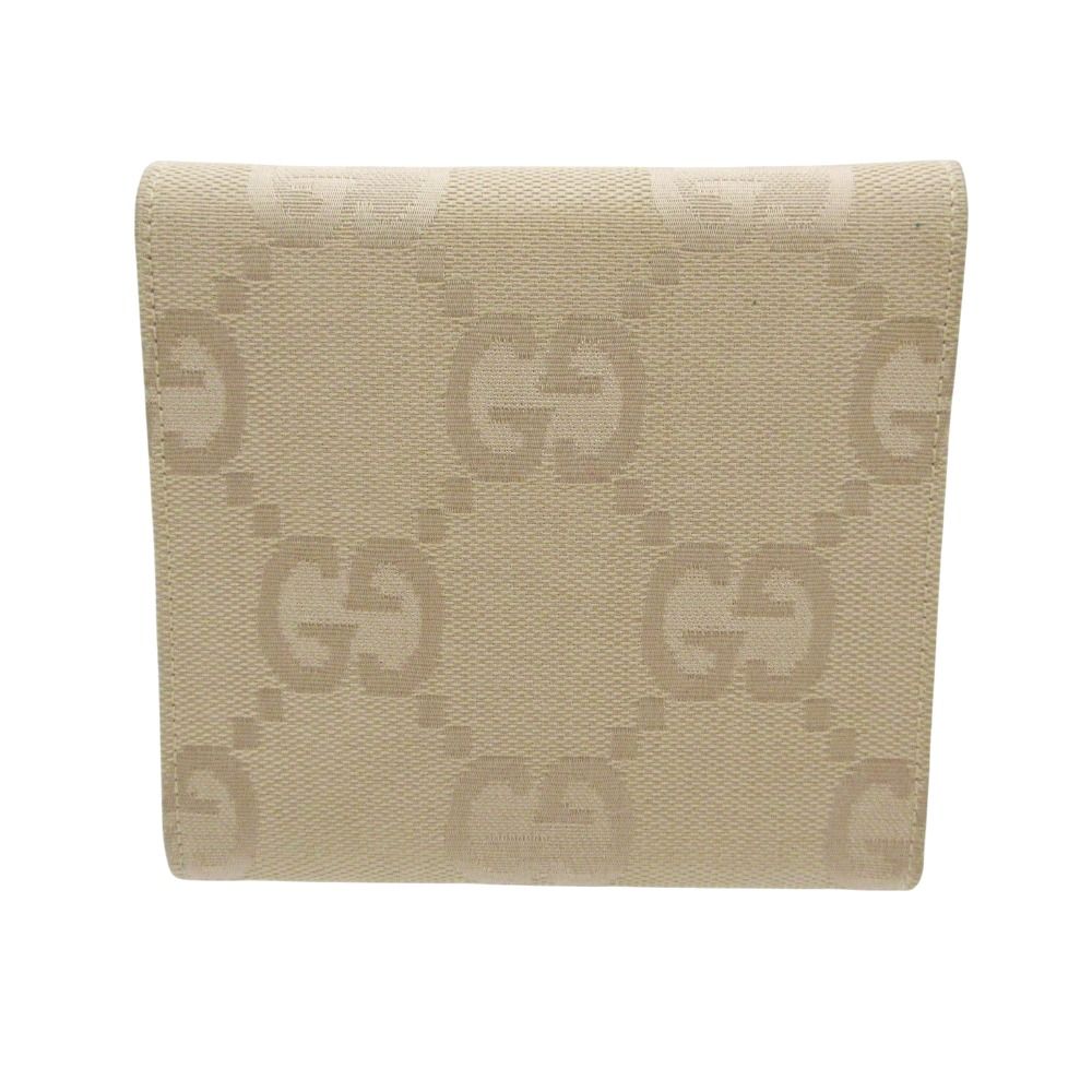 GUCCI グッチ 二つ折り財布 GG キャンバス 総柄 ジャガード ウォレット ベージュ メンズ レディース 【中古】