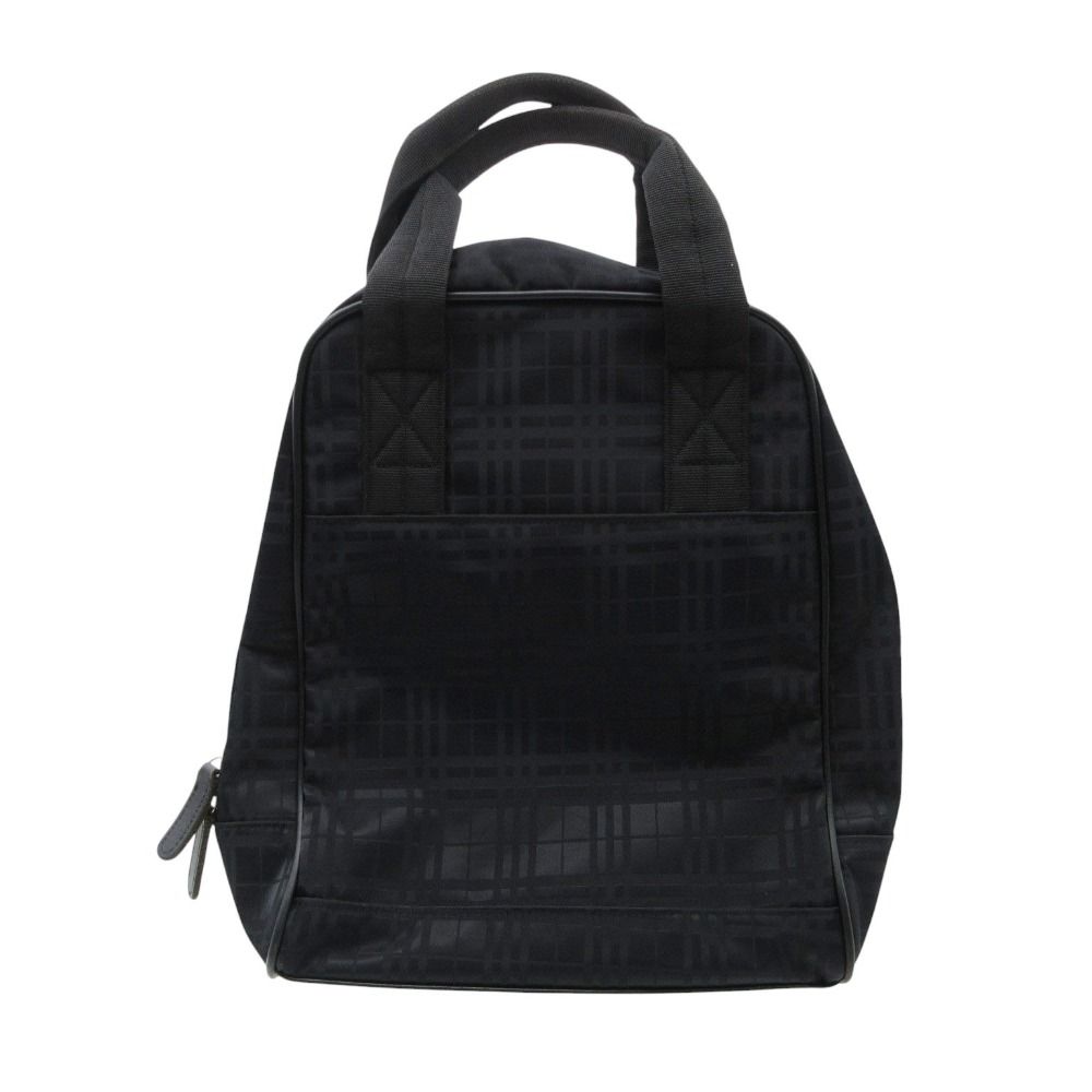BURBERRY バーバリー GOLF ゴルフ トートバッグ シャドーチェック柄 ハンドバッグ ナイロン レザー ロゴプレート ブラック メンズ 【中古】