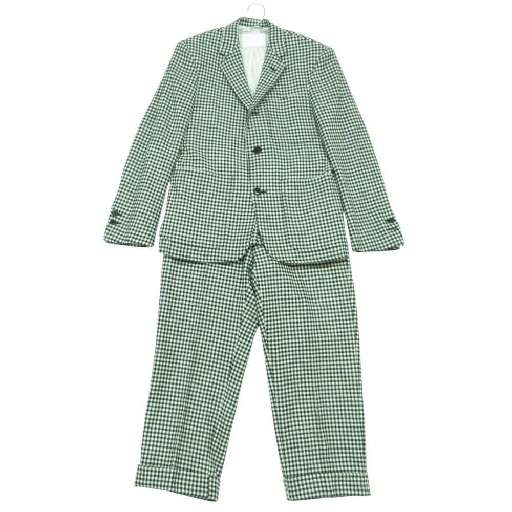 美品 BLACK FLEECE ブラックフリースブルックスブラザーズ スーツ 千鳥柄 セットアップ 段返り 3B ストライプ柄裏地 本切羽 ノータックパンツ ブラック BB00 BB0【XS】 メンズ 【中古】