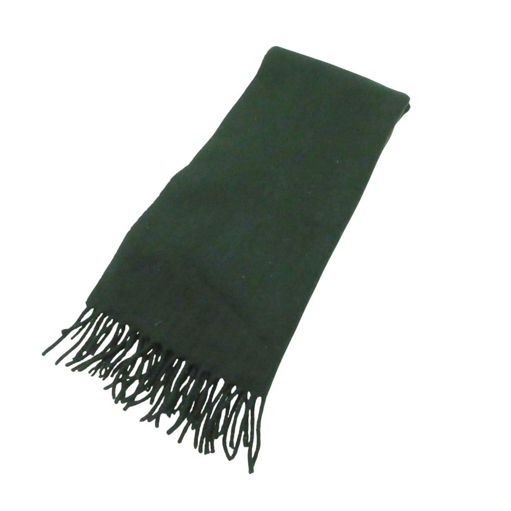 美品 Loro Piana ロロピアーナ マフラー カシミヤ100％ マフラー フリンジ イタリア製 35×140cm ダークグリーン メンズ レディース 【中古】