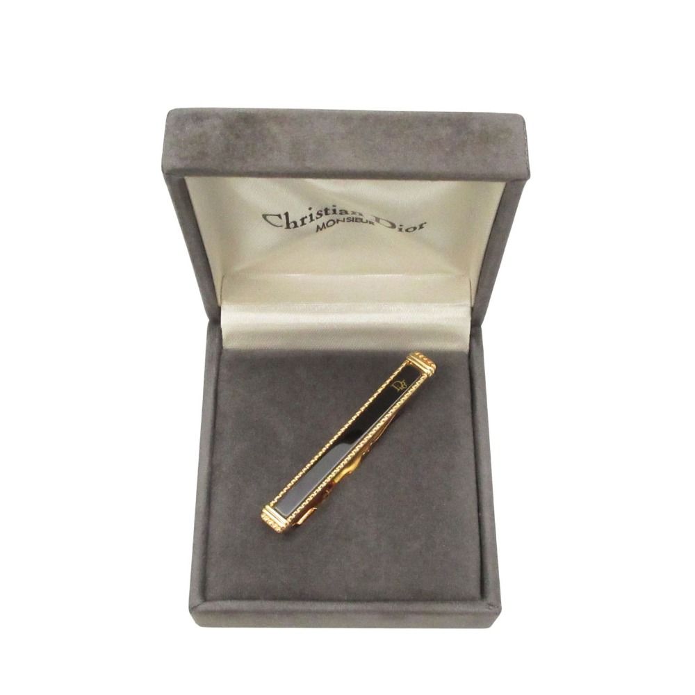 Christian Dior クリスチャンディオール タイピン ネクタイピン アクセサリー トロッターロゴ ブラック メンズ 【中古】