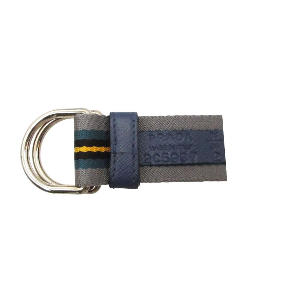 美品 PRADA プラダ ベルト ナイロン レザー ストライプベルト マーブルグレー 85/34 メンズ レディース 【中古】 美品 PRADA プラダ ベルト ナイロン レザー ストライプベルト マーブルグレー 85/34 メンズ レディース 【中古】