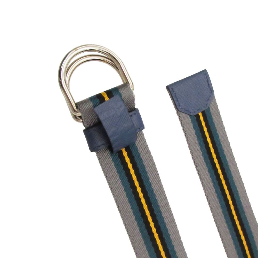 美品 PRADA プラダ ベルト ナイロン レザー ストライプベルト マーブルグレー 85/34 メンズ レディース 【中古】 美品 PRADA プラダ ベルト ナイロン レザー ストライプベルト マーブルグレー 85/34 メンズ レディース 【中古】