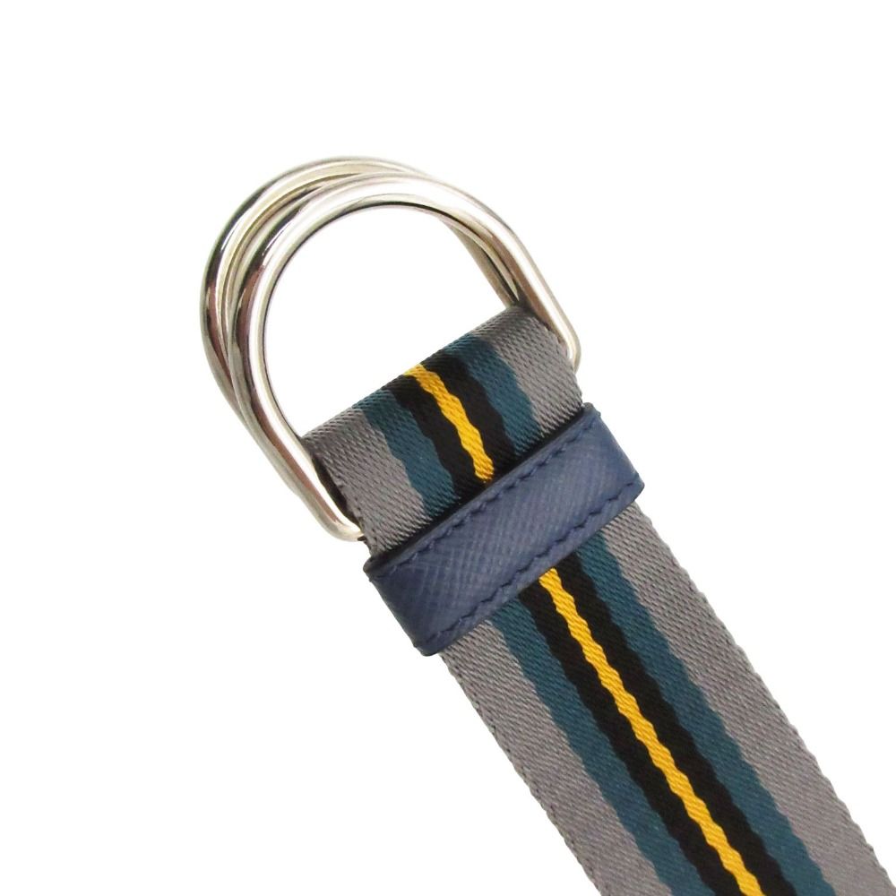 美品 PRADA プラダ ベルト ナイロン レザー ストライプベルト マーブルグレー 85/34 メンズ レディース 【中古】 美品 PRADA プラダ ベルト ナイロン レザー ストライプベルト マーブルグレー 85/34 メンズ レディース 【中古】