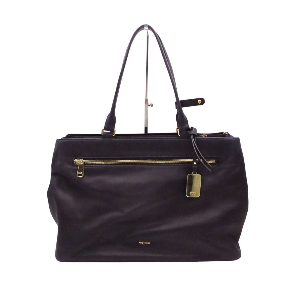 TUMI トゥミ トートバッグ シドニー レザー 肩掛け ロゴ入り ブラック メンズ 【中古】