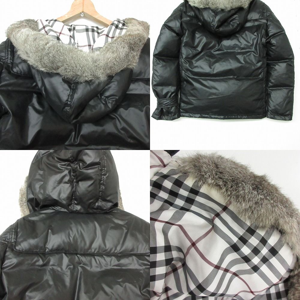 バーバリーブラックレーベル ダウンジャケット ラビットファー 裏地 