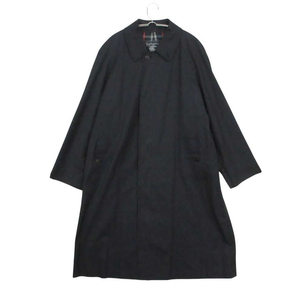 Vintage Burberrys バーバリーズ ステンカラーコート ロング丈 バルマカーンコート 比翼 ジャケット ノバチェック柄 ネイビー 94-175-6 メンズ 【中古】 12,750円
