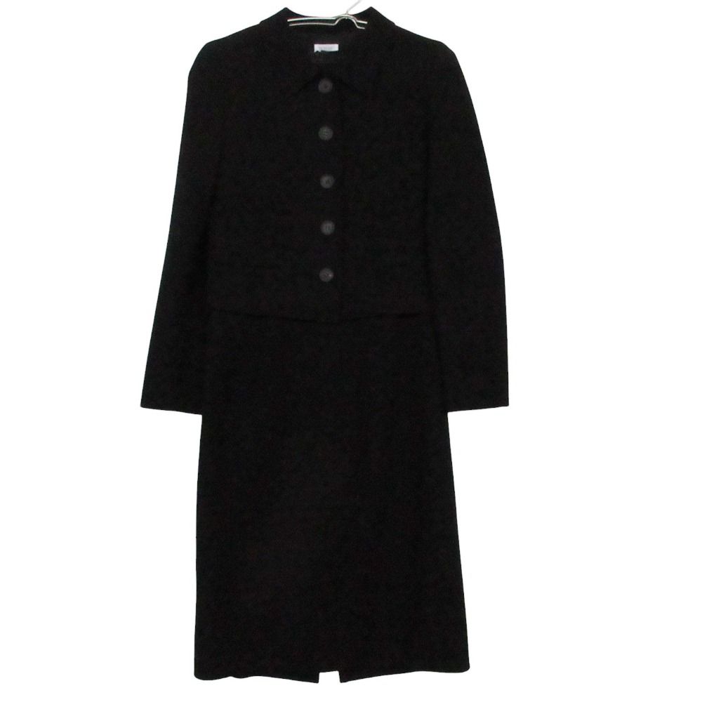 FOXEY BOUTIQUE フォクシー ブティック セットアップ 半袖 ワンピース スーツ ステンカラー ジャケット ブラック フォーマル ブラック 38 レディース 【中古】