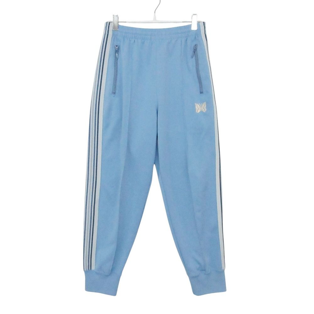 美品 24ss Needles ニードルス ×BEAMS BOY ビームスボーイ 別注 トラック パンツ サイドライン パピヨン刺繍 ジャージ ボトムス OT1532 ライトブルー XS レディース 【中古】